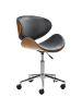 Beliani Bürostuhl ROTTERDAM in Schwarz/Silber/Braun - (W) 49 x (H) 76 x (L) 56 cm