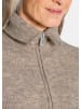 GOLDNER Kurzgröße:  Melierte Weste mit Reißverschluss in taupe