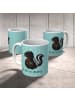 Mr. & Mrs. Panda Kindertasse Stinktier Blume mit Spruch in Türkis Pastell