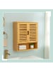 relaxdays Hängeschrank in Natur - (B)59 x (H)66 x (T)21 cm
