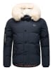 STONE HARBOUR Winterjacke Halvaar in Navy mit weißem Fell