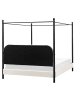 Beliani Himmelbett DANNEMOIS in Weiß/Schwarz - (W) 170 x (H) 180 x (L) 211 cm