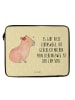 Mr. & Mrs. Panda Laptop Tasche Capybara Blume mit Spruch in Gelb Pastell