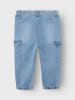 name it Baggy Cargo Jeans Hose Stretch Denim Jogger Pants NMMBEN in Blau