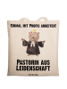 Mr. & Mrs. Panda Tote Bag Pastorin Leidenschaft mit Spruch in Creme