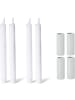Novaliv Novaliv 4X Kerzenständer magnetisch 2,8x7,5cm Weiss mit LED-Stabkerze in Weiß