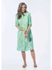 GOLDNER Kurzgröße:  Kleid in salbei / weiß / gemustert