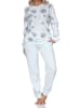 NORMANN Langarm Interlock Schlafanzug Langarm Florale Optik in hellblau