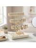 SONGMICS Schmuckständer Caeley in Weiß-Gold - (B)15 x (H)28.3 x (T)21 cm