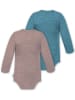Normani Outdoor Sports 2er Pack Baby Merino Body Langarm Auckland in Rosa/Blau