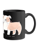 Mr. & Mrs. Panda Kaffeetasse Englische Bulldogge Freunde mit Spruch in Schwarz