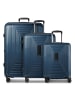 Redolz Essentials 14 4 Rollen Kofferset 3-teilig mit Dehnfalte in dark blue metallic