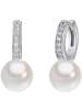 Rafaela Donata Creolen Sterling Silber Zirkonia Muschelkernperle in silber
