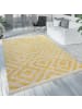 KADIMA DESIGN Teppich Kurzflor Rauten Wohnzimmer schmutzabweisend in Gelb