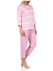 NORMANN Capri Pyjama Schlafanzug kurzarm zarte Streifen - 67023 in rosa