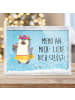 Mr. & Mrs. Panda Kunststoffrahmen Pinguin Kokosnuss mit Spruch in Eisblau