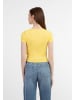 myMo Damen Rippstrick T-Shirt in Hellgelb