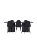 ebuy24 Essgruppe Olivia (7-teilig) Schwarz 100 x 210 cm