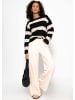 SASSYCLASSY Pullover mit Leo-Streifen in Schwarz