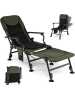 COSTWAY Angelstuhl mit Abnehmbarer Fußablage in Grün