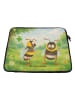Mr. & Mrs. Panda Notebook Tasche Bienen Paar Design ohne Spruch in Weiß