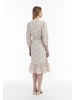 Usha Damen Midikleid Mit Blumenprint in Wollweiss Mehrfarbig