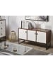 Beliani Sideboard NUEVA in Weiß/Braun/Schwarz - (W) 112 x (H) 62 x (L) 39 cm