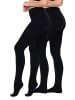 Yenita® THERMO Strumpfhosen 2er Pack, mit Innenfleece in Schwarz