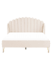 Beliani Doppelbett AMBILLOU in Beige/Gold - (W) 177 x (H) 126 x (L) 214 cm
