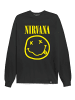 Re:Covered Sweatshirt Nirvana Yellow Logo Relaxed in Black