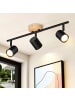 ZMH Deckenleuchte in Schwarz 3-flammige GU10 Holz Modern Deckenspots Max.25W