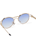 styleBREAKER Panto Sonnenbrille in Gold / Blau-Rosa verspiegelt