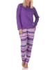 NORMANN Normann Damen langarm Schlafanzug Pyjama in wunderschöner Optik - 88770 in lila