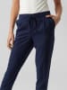 Vero Moda Legere Leinen Stoffhose Casual Schlupf Hose Ankle Pants in Blau-2