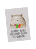 Mr. & Mrs. Panda Postkarte Bär Gefühl mit Spruch in Grau Pastell