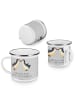 Mr. & Mrs. Panda Tasse 13. Hochzeitstag Veilchenhochzeit mit Spruch in Heather Grey