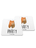 Mr. & Mrs. Panda Untersetzer für Gläser Bär Party mit Spruch in Weiß