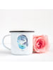 Mr. & Mrs. Panda XL Emaille Tasse Walfisch Thunfisch ohne Spruch in Weiß