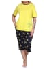 NORMANN kurzarm Capri Schlafanzug Pyjama Zitronen - 72645 in gelb