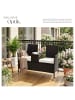 tectake Rattan-Gartensitzbank, 2-Sitzer, 133 x 63 x 84 cm, 6-cm-Polster