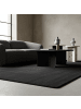 KADIMA DESIGN Teppich Kurzflor Uni-Farbe Microfaser Antirutsch Wohnzimmer waschbar in Schwarz