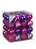 Christmas Goods by Inge 64x Kunststoff Christbaumkugeln 6cm Kugeln in Pink / Lila