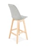 KADIMA DESIGN Hochstuhl und Küchenhocker aus Holz und Textilien | 48x56x102 cm in Grau-Beige