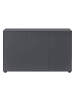 en.casa Sideboard Paarl mit 3 Türen in Grau (H)74cm (B)117cm (T)36cm