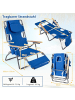 COSTWAY Campingstuhl mit Fußteil Strandstuhl in Blau