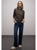 Street One Print Shirt mit Tunnelzug in Braun
