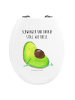 Mr. & Mrs. Panda Motiv WC Sitz Avocado Schwangerschaft mit Spruch in Weiß