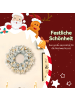 HOMCOM Weihnachtskranz-Ø60 x 8H cm-Grün+Weiß