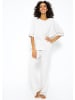 SASSYCLASSY Musselin Pyjamashirt mit Spitzenborte in Hellbeige