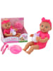 LEAN TOYS Babypuppe, rosa Kleidung, Stirnband, Fütterungszubehör